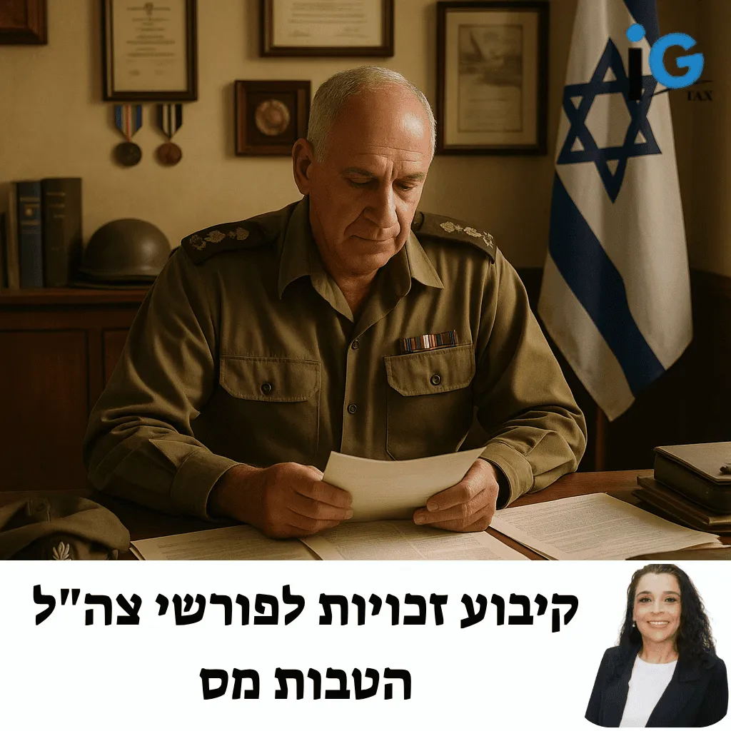 קיבוע זכויות לפורשי צה"ל כדי למקסם הטבות מס – כך תשלמו פחות מס