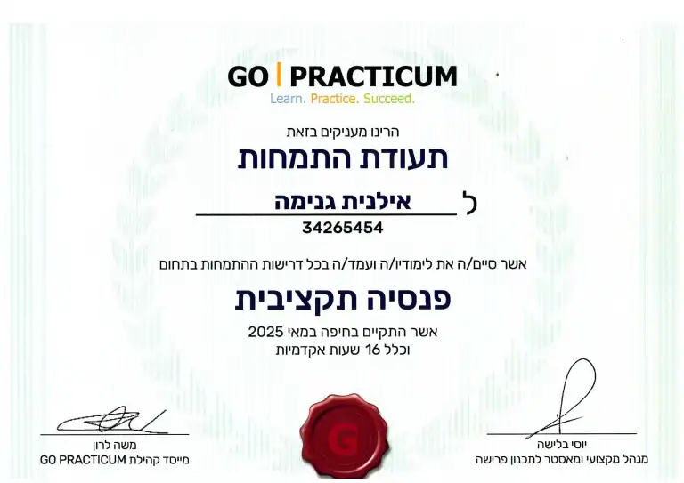 תעודת התמחות של Go Practicum אילנית גנימה
