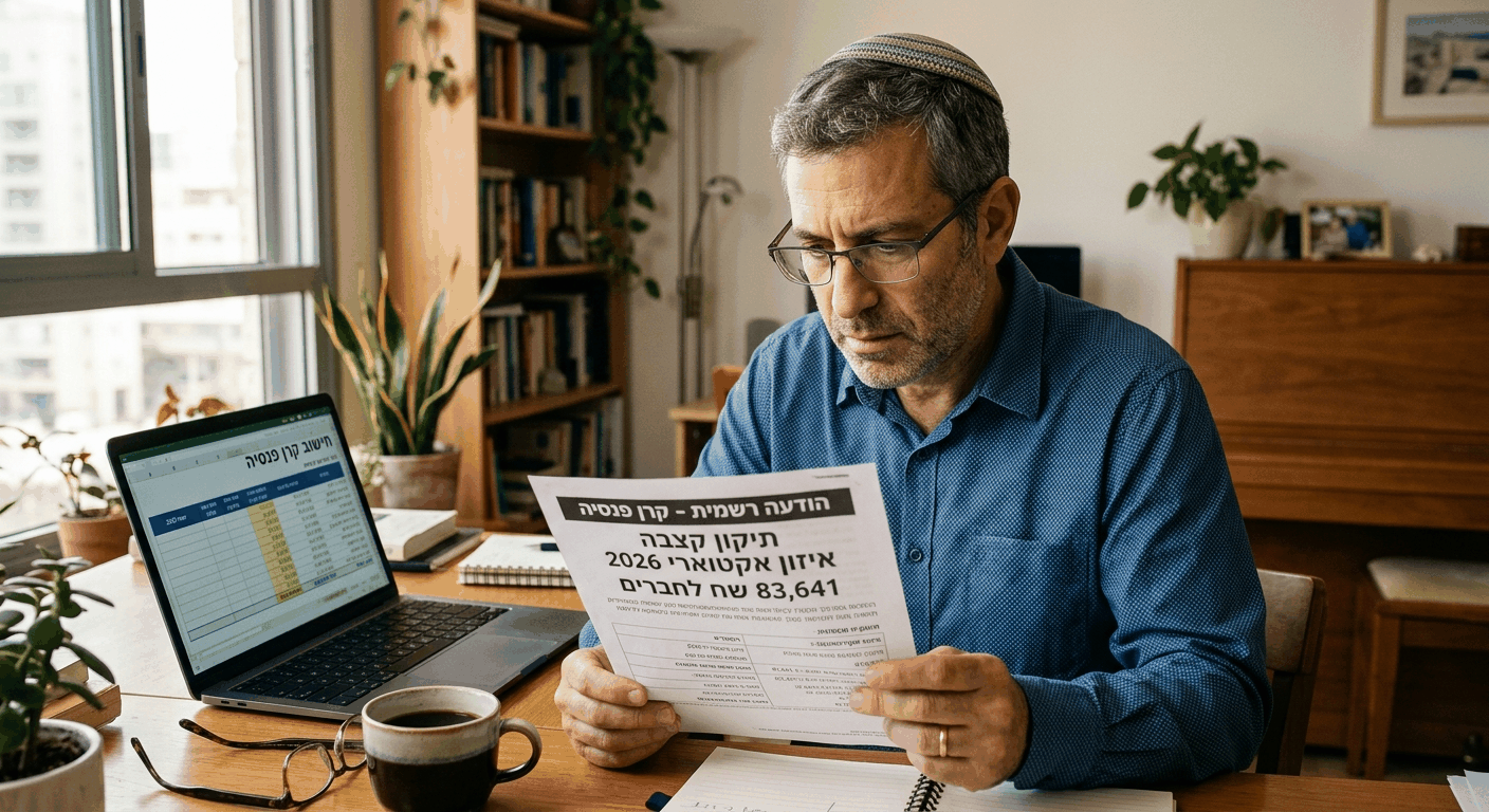 גמלאי ישראלי בוגר חוקר מכתב על איזון אקטוארי בפנסיה, 83,641 שח, ביתו בתאורת חלון טבעית