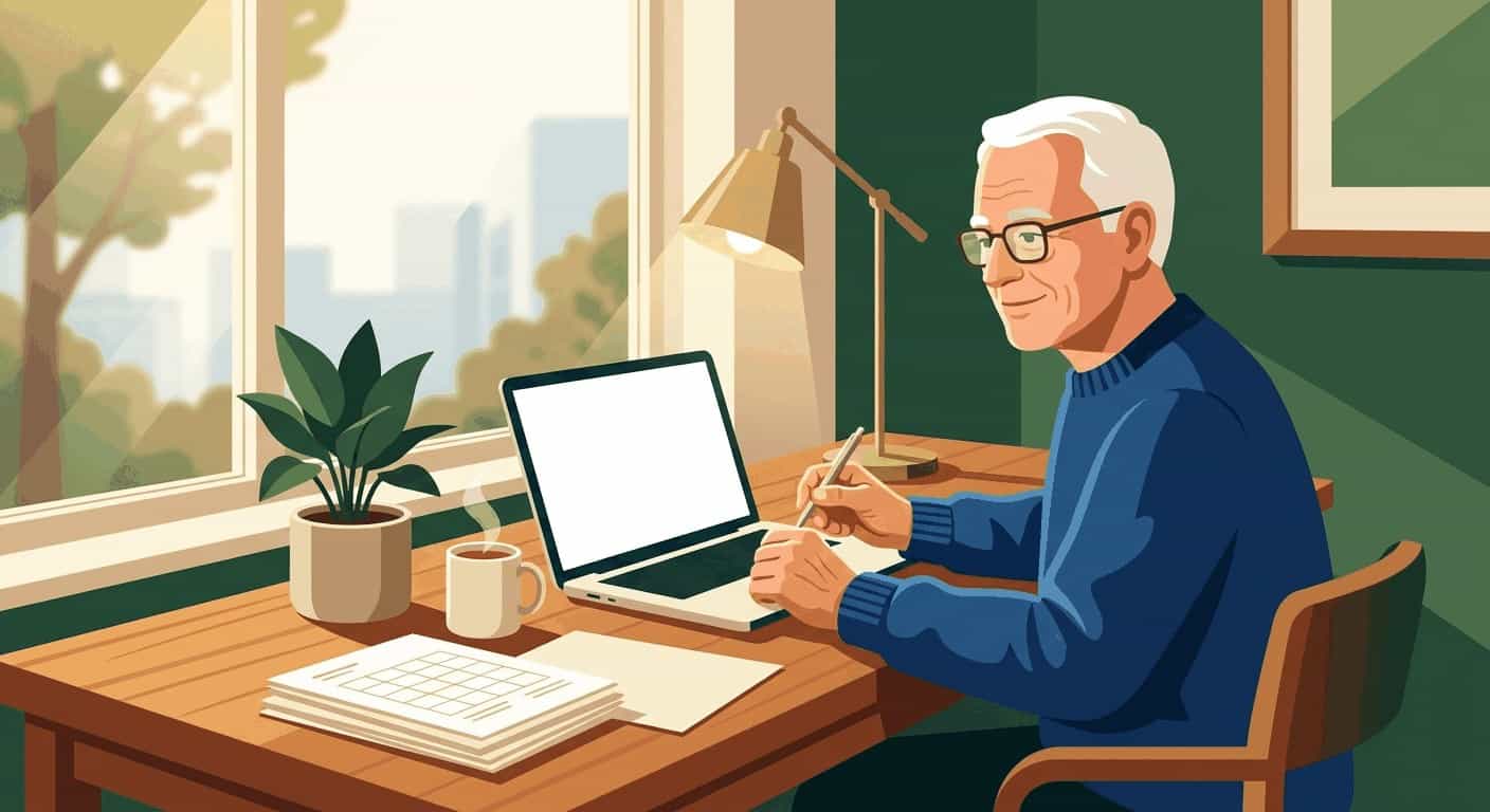 זוג פנסיונרים ישראלים בודקים פוליסת ביטוח סיעודי בבית, מתכננים הגנה על כספי הפנסיה בגיל פרישה ב-2026