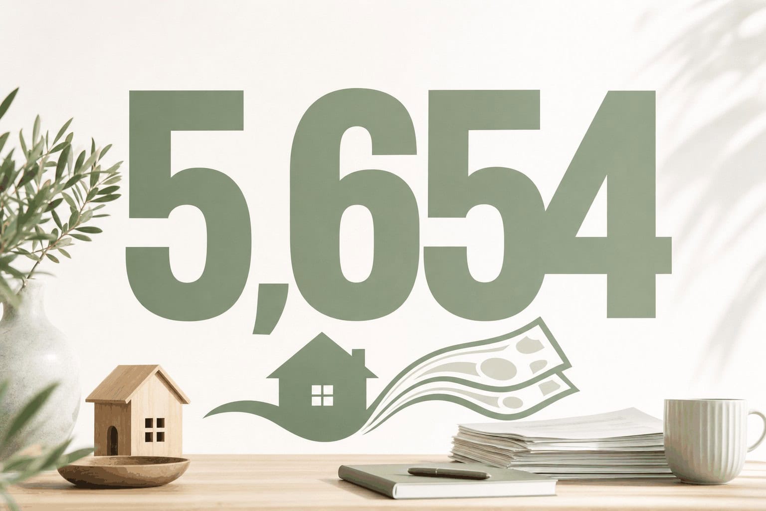 פוסטר טיפוגרפי עם המספר 5,654 המייצג את תקרת הפטור למיסוי דמי שכירות ב-2026